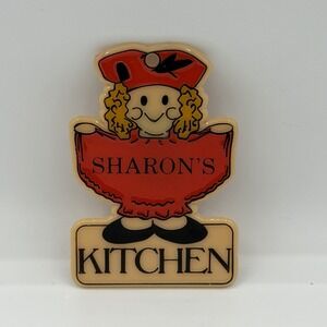 VTG Gourmet Chef Personalized SHARON'S Fridge Magnet 4.5" Tall '84 Bromac